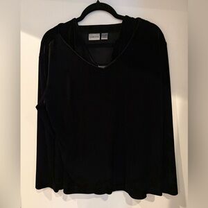 Chico’s Travelers Black Tank & Long Sleeve Set Size 3 (XL) Stretch Knit